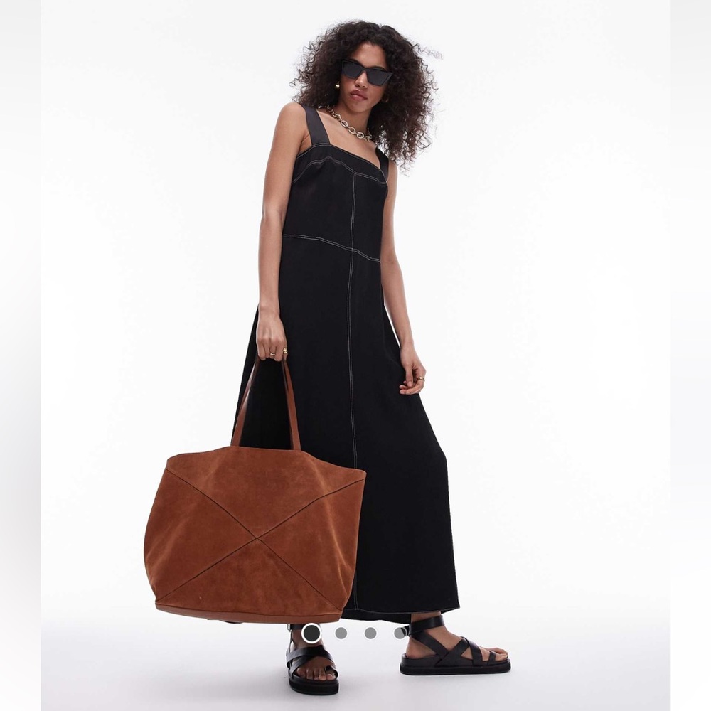 Topshop stitch satin midi dress